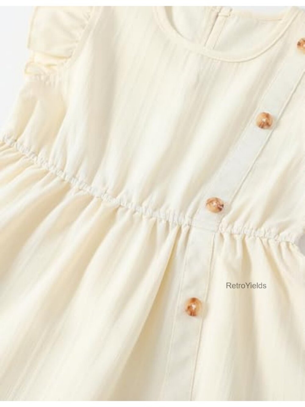 Girls Flutter Sleeve Swing Dress, Lightweight Polyester, Casual Sundress for - Picture 5 of 6